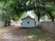 Backyard with detached garage and wooden fence at 1035 S Tremont St, Indianapolis, IN 46221