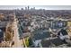 Aerial view of neighborhood with city skyline in background at 1948 Central Ave, Indianapolis, IN 46202