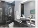 Modern bathroom with floating sink and glass shower at 1948 Central Ave, Indianapolis, IN 46202