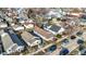 Aerial view of a residential neighborhood with neat houses and street parking at 1028 Albany St, Indianapolis, IN 46203
