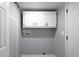 Laundry room with white cabinets and gray walls at 12160 W Baker Hollow Rd, Columbus, IN 47201