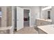 Modern bathroom with double vanity and large shower at 5246 Parkhurst Xing, McCordsville, IN 46055