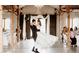 Couple dances at their reception in a rustic barn at 5465 S State Road 75, Jamestown, IN 46147