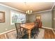 Charming dining room features a wood table with six chairs and a decorative rug at 8365 N Pennsylvania St, Indianapolis, IN 46240