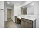 Bathroom with double vanity and walk-in shower at 1011 Grassy Branch Dr, Indianapolis, IN 46239