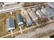 Aerial view showing the property's location among other homes in the residential neighborhood at 1130 S Senate Ave, Indianapolis, IN 46225
