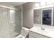 Modern bathroom with updated fixtures and a glass shower at 1284 Jesse Ct, Greenwood, IN 46143