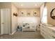 Bedroom with crib, changing table, and plenty of storage at 2394 Eagle Ave, Plainfield, IN 46168