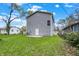 Back of the house featuring gray siding and a green lawn at 3264 Orchard Ave, Indianapolis, IN 46218