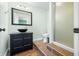 Basement bathroom with walk in shower and modern vanity at 4348 Princeton Park Dr, Columbus, IN 47201