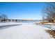 Frozen lake view from backyard, winter scene at 4348 Princeton Park Dr, Columbus, IN 47201