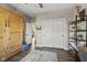 Bedroom with built-in murphy bed and ample closet space at 4543 W Meadows Ln, New Palestine, IN 46163