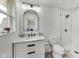 Modern bathroom with a large walk-in shower, updated vanity, and new fixtures at 4657 E 62Nd St, Indianapolis, IN 46220