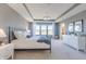 Main bedroom with coffered ceiling and ensuite bathroom access at 4751 E Shadowbrook Dr, Camby, IN 46113