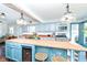 Eat-in kitchen with a large island, stainless steel appliances & butcher block countertops at 5202 Woodside Dr, Indianapolis, IN 46228