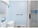 Bright bathroom features a walk-in shower and built in seat adding comfort and functionality at 6234 Bobwhite Dr, Nineveh, IN 46164