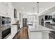 Modern kitchen featuring stainless steel appliances, a large island, and white cabinetry at 16258 Perrault Ct, Fishers, IN 46040