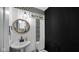 Modern powder room with black and white tile and a stylish vanity at 17935 Paula, Westfield, IN 46074