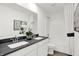 Modern bathroom with double vanity and a shower/tub combo at 2738 Linwood Ave, Greenwood, IN 46143