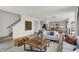 Open concept living room with a view into the kitchen and dining area at 3872 Branch Cir, Franklin, IN 46131