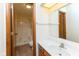 Clean bathroom with a shower/tub combo and updated vanity at 5386 Ridge Hill Way, Avon, IN 46123