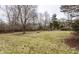 Backyard space featuring bare trees, a grassy area, and wooden fence at 9229 Thrushwood Ln, Indianapolis, IN 46250