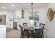Modern kitchen with white cabinets, stainless steel appliances, and glass dining table at 1238 Orchard N Park, Carmel, IN 46280