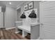 Built-in bench with storage in an entryway at 19509 Mcbee Ave, Westfield, IN 46074