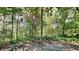 Peaceful backyard with fire pit and wooded area at 5131 Nicodemus Dr, Plainfield, IN 46168
