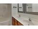 Bathroom boasts a double vanity and an updated bathtub at 5131 Nicodemus Dr, Plainfield, IN 46168