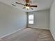 Bedroom with ceiling fan and neutral carpet at 5131 Nicodemus Dr, Plainfield, IN 46168