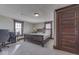 Spacious bedroom with large bed and home office at 5750 W 300 N Rd, Bargersville, IN 46106