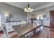 Modern farmhouse dining room with an open kitchen view at 5750 W 300 N Rd, Bargersville, IN 46106