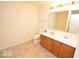 Bathroom with double sink vanity and large mirror at 833 Palisades Ct, Greenwood, IN 46143