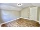 Spacious bedroom with wood flooring and neutral walls at 929 N Bancroft St, Indianapolis, IN 46201