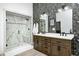 Bathroom with double vanity and walk-in shower at 9600 N 500 E, Pendleton, IN 46064