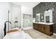 Spa-like bathroom with double vanity and walk-in shower at 9600 N 500 E, Pendleton, IN 46064