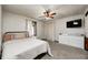 Bedroom with white dresser and double bed at 9600 N 500 E, Pendleton, IN 46064