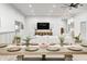 Farmhouse-style dining area with a long wooden table at 9600 N 500 E, Pendleton, IN 46064