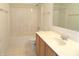 Bathroom featuring a vanity, mirror, tile floors and shower with tub at 1217 Legacy Ln, Indianapolis, IN 46234