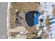 Aerial view showing house and backyard in winter at 4416 Voyageur Way, Carmel, IN 46074