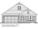 Front elevation blueprint showcasing the garage, door, window, and roofing features at 6013 Granby Dr, Whitestown, IN 46075