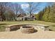 Beautiful backyard with a stone firepit and seating area, perfect for outdoor entertaining and relaxation at 7837 Dean Rd, Indianapolis, IN 46240