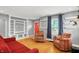Inviting living room with custom shelves at 233 W Westfield Blvd, Indianapolis, IN 46208