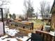 Spacious back deck overlooks a large backyard with playset at 3163 S 25 E, Shelbyville, IN 46176