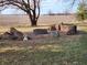 Brick fire pit and patio area in backyard at 3163 S 25 E, Shelbyville, IN 46176