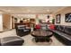 Finished basement with leather seating, wet bar, and game tables at 5101 Green Braes E Dr, Indianapolis, IN 46234