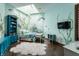 Fun bedroom with an ocean mural, built-in shelving, and a cozy reading nook at 5101 Green Braes E Dr, Indianapolis, IN 46234