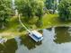 Private boat dock on the lake with steps leading down at 5101 Green Braes E Dr, Indianapolis, IN 46234