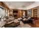 Spacious living room with wood-paneled walls and fireplace at 5101 Green Braes E Dr, Indianapolis, IN 46234